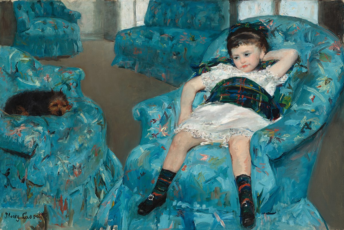 "Petite feuille dans fauteuil bleu" - Mary Cassat (1878)