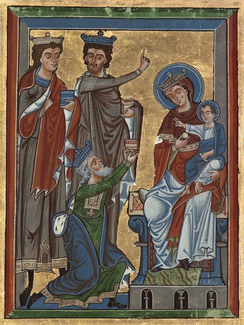 « Adoration des mages de Psautier Mme 4 » Ecole allemande (c.1240)